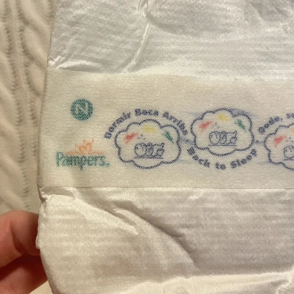 Vintage 90s Pampers Baby Dry Newborn Diaper Back To Sleep English Spanish French
